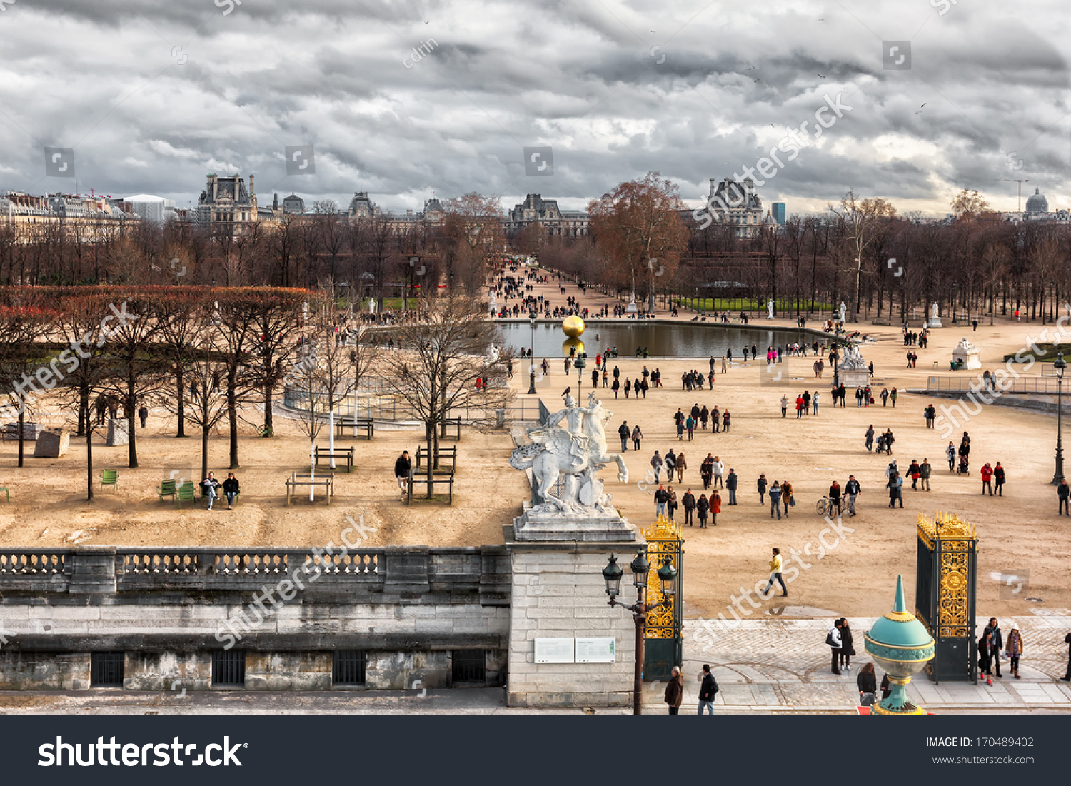 Aerial View Tuileries Gardens Paris Located Stock Photo 170489402 ...