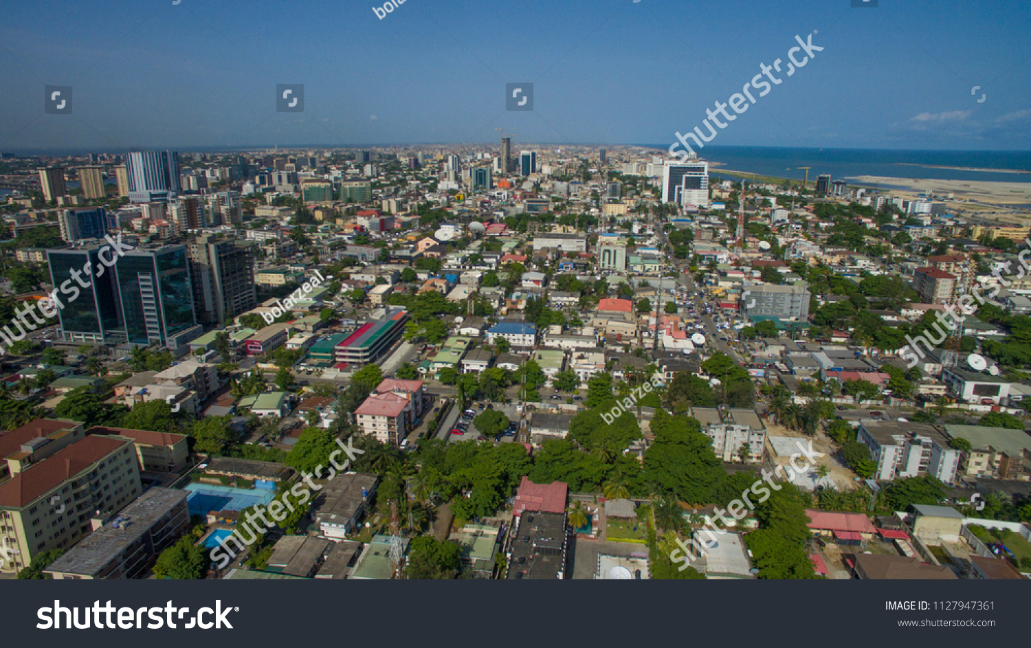 Aerial View Victoria Island Lagos Nigeria Stock Photo (Edit Now ...