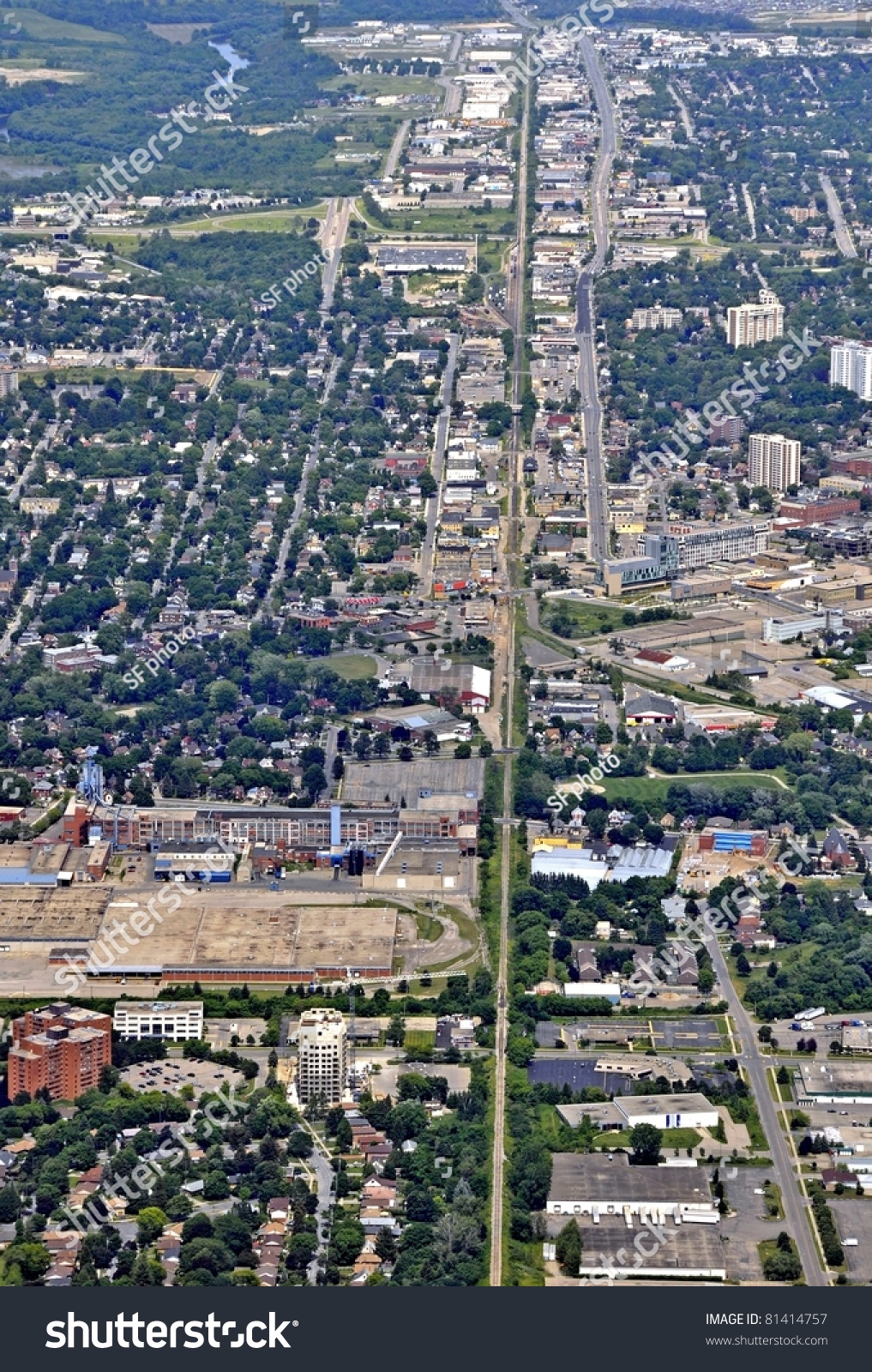 Aerial View Waterloo Near Cherry Park Stock Photo 81414757