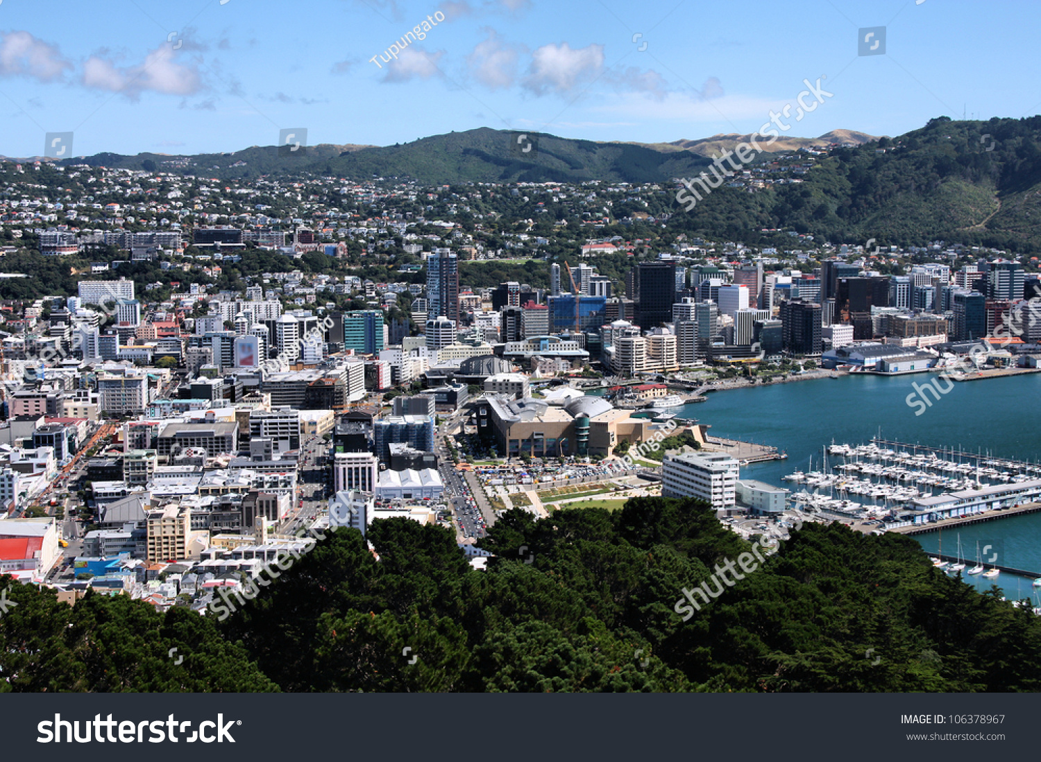 Aerial View Of Wellington Cbd. North Island, New Zealand. Stock Photo ...