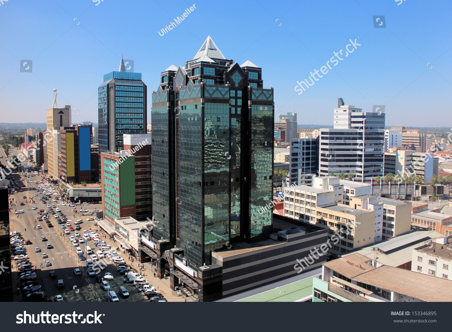 Aerial View On The Main Street Of Harare In Zimbabwe Stock Photo ...