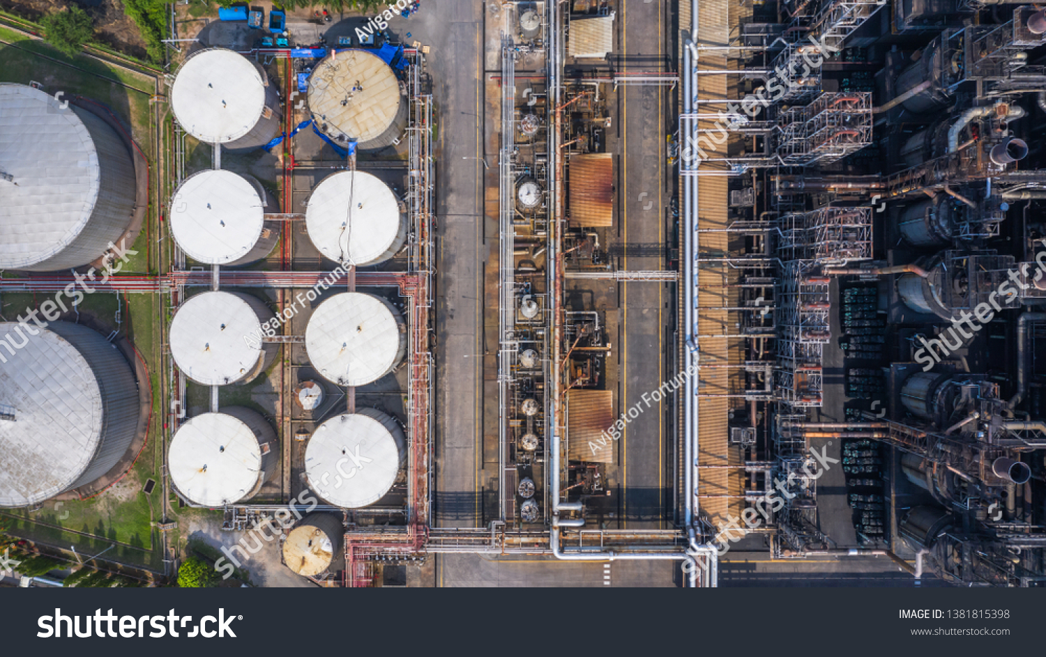 Aerial View Petrochemical Plant Oil Refinery Stock Photo 1381815398 ...