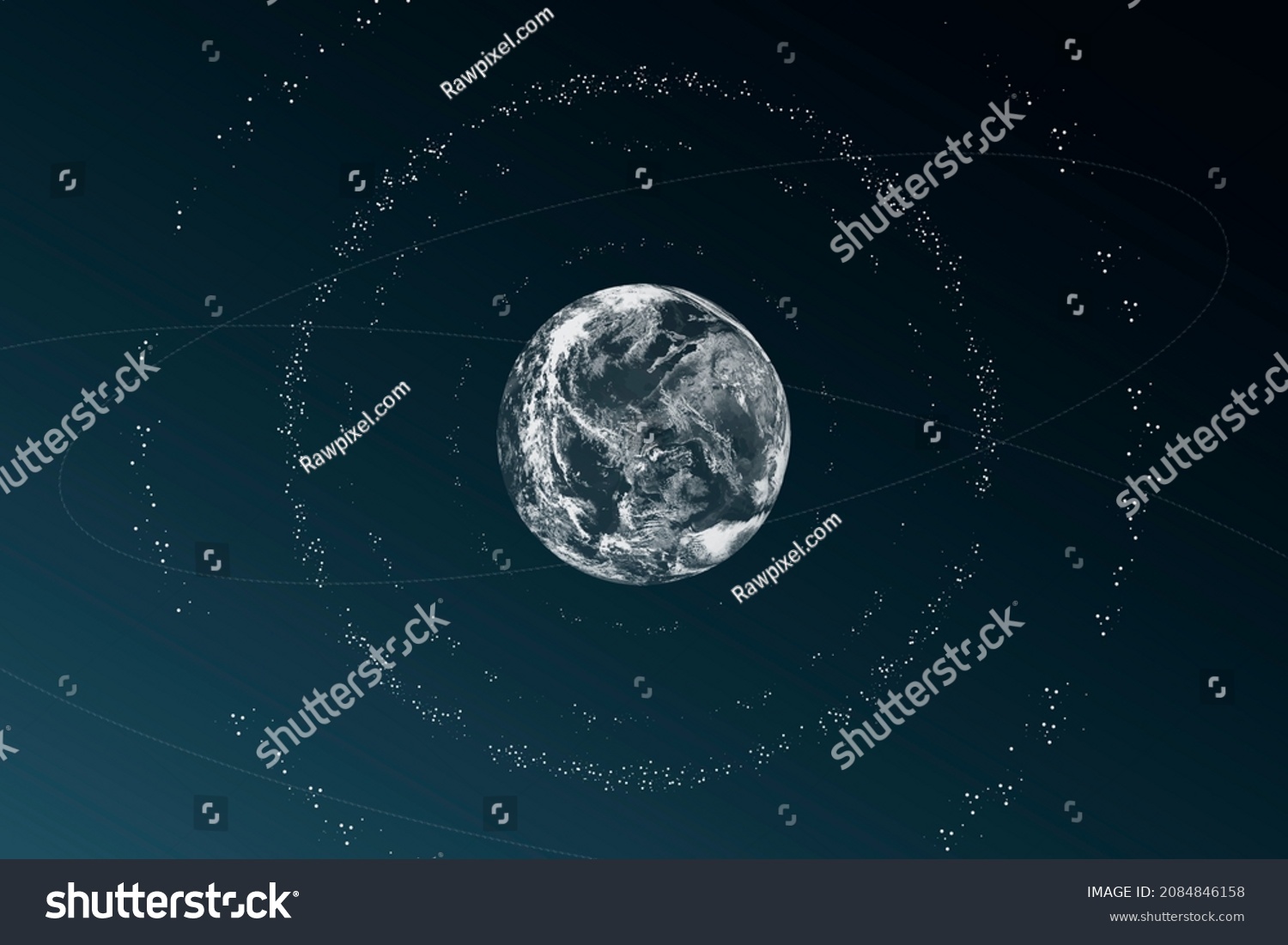 Aesthetic Earth Universe Background In Gradient Gray And Blue