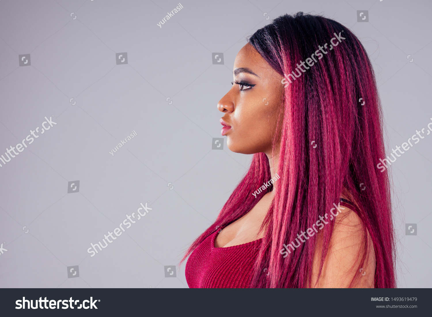 African American Beautiful Woman Creative Hair Stock Photo Edit Now