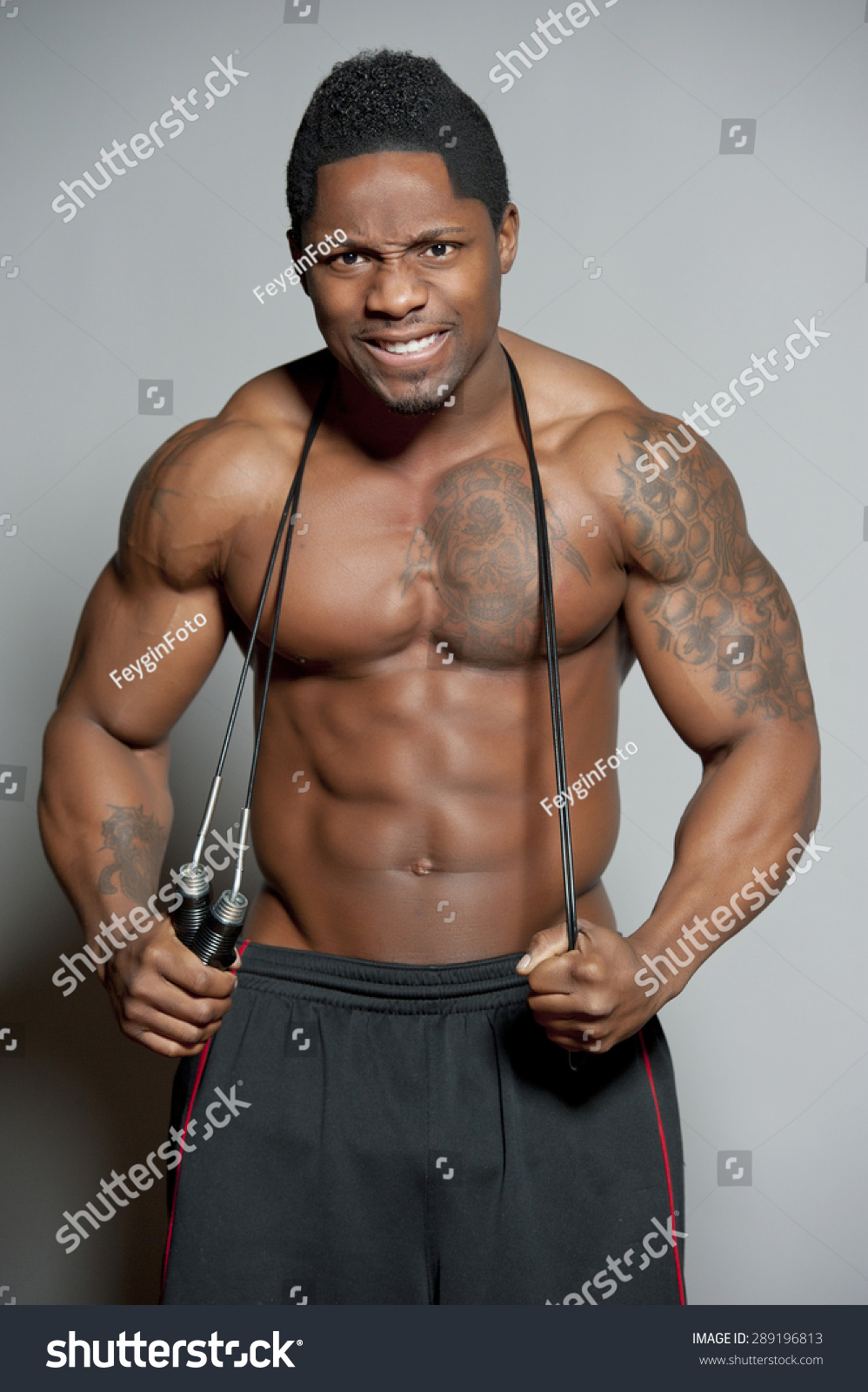 African American Body Builder Male Posing Stock Photo (Edit Now) 289196813