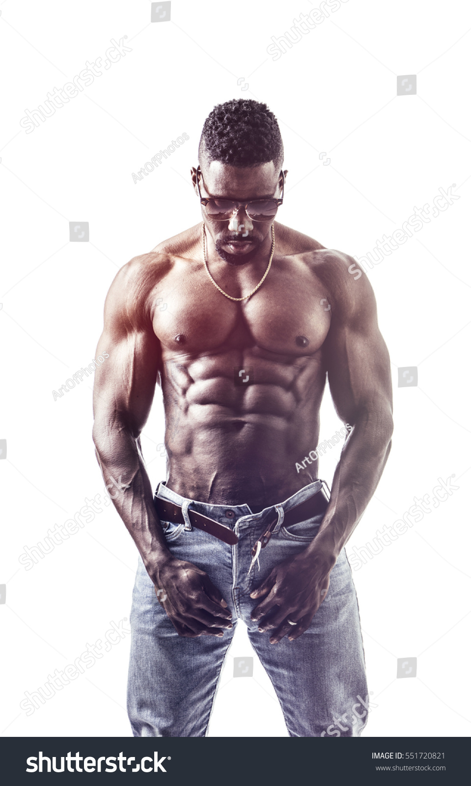 African American Bodybuilder Man Naked Muscular Stock Photo Shutterstock