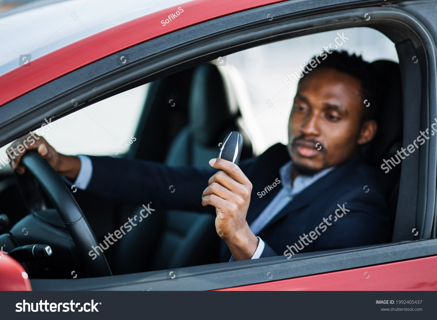 African American Businessman Suit Sitting Inside Stock Photo (Edit Now ...