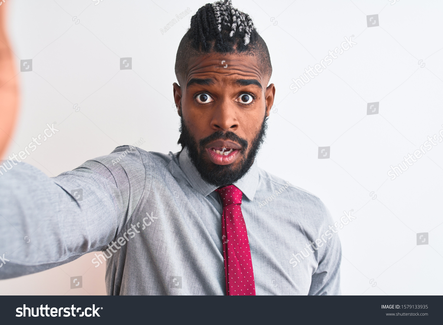 African American Businessman Make Selfie By Stock Photo (Edit Now ...