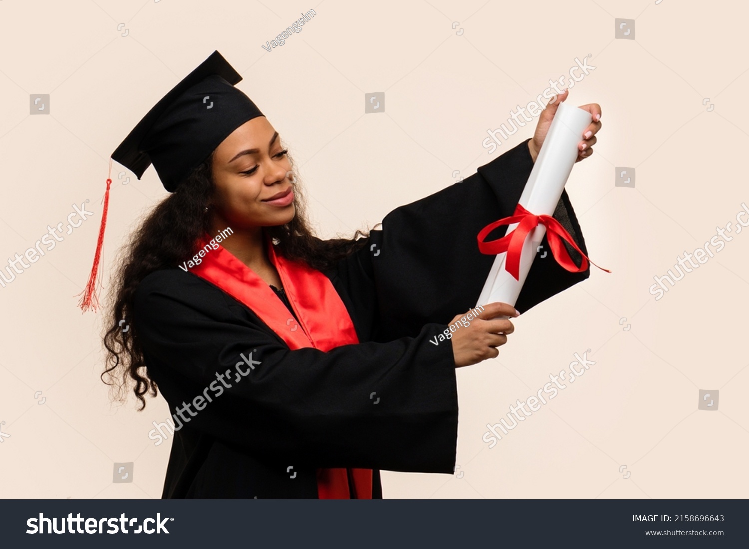 African American High School Student Celebrates Stock Photo 2158696643 ...