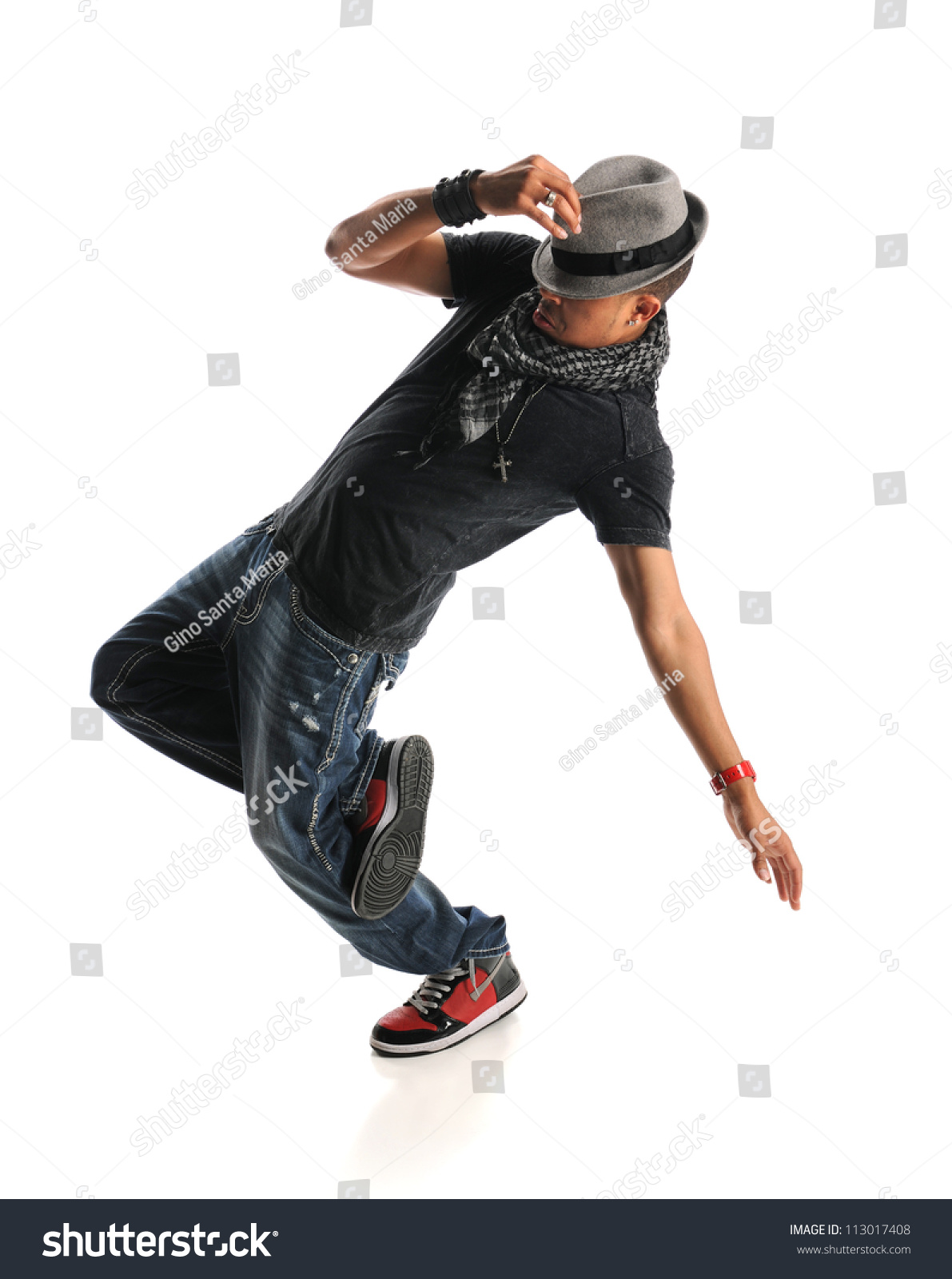 African American Hip Hop Dancer Isolated Stock Photo 113017408 ...