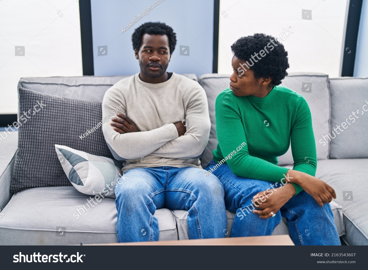 African American Man Woman Couple Arguing Stock Photo 2163543607 ...