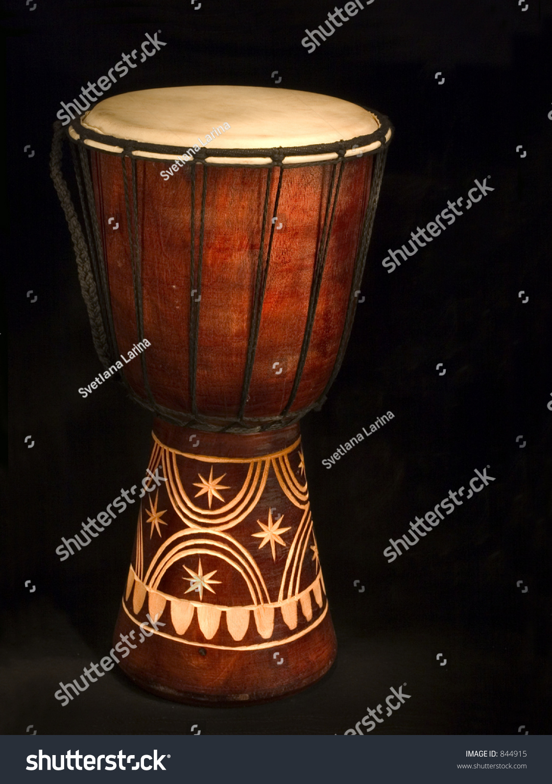 African Drum On Black Background Stock Photo 844915 : Shutterstock