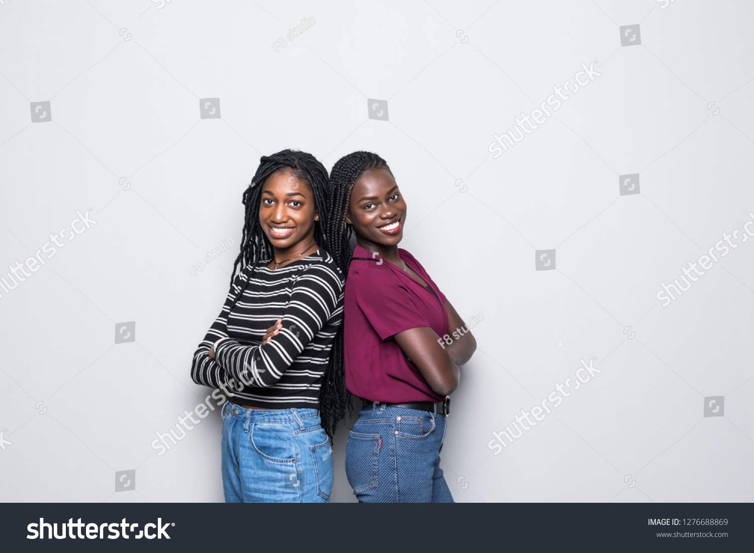 African Two Women Standing Back Back Stock Photo (edit Now) 1276688869