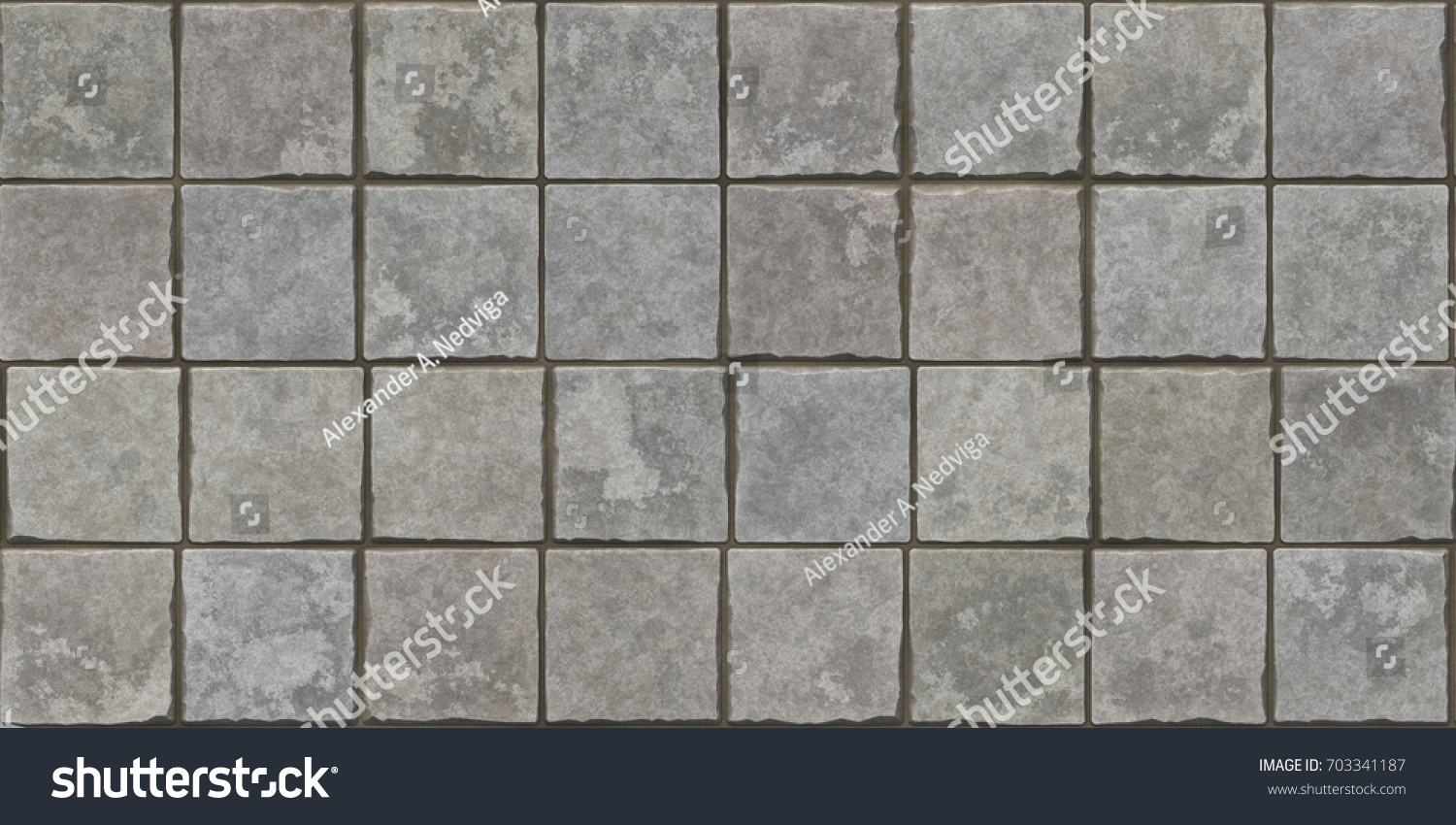 Aged Stone Tiles Seamless Texture Stock Illustration 703341187