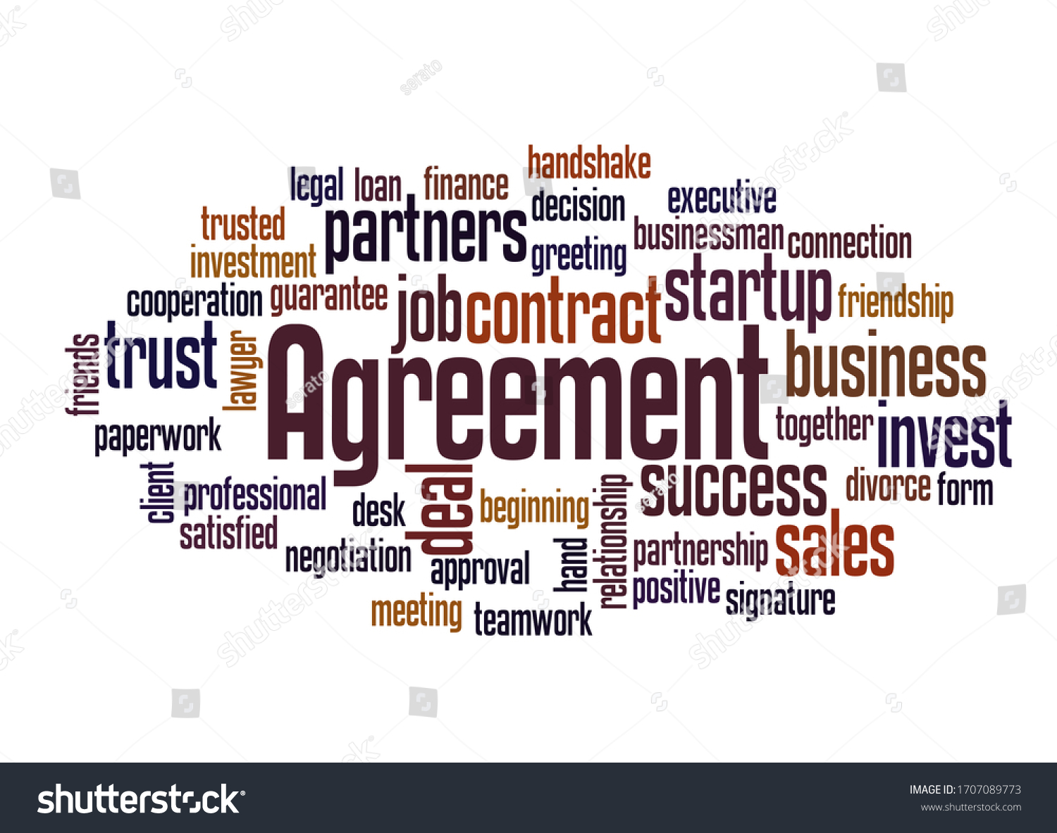 Agreement Word Cloud Concept On White Stock Illustration 1707089773 ...