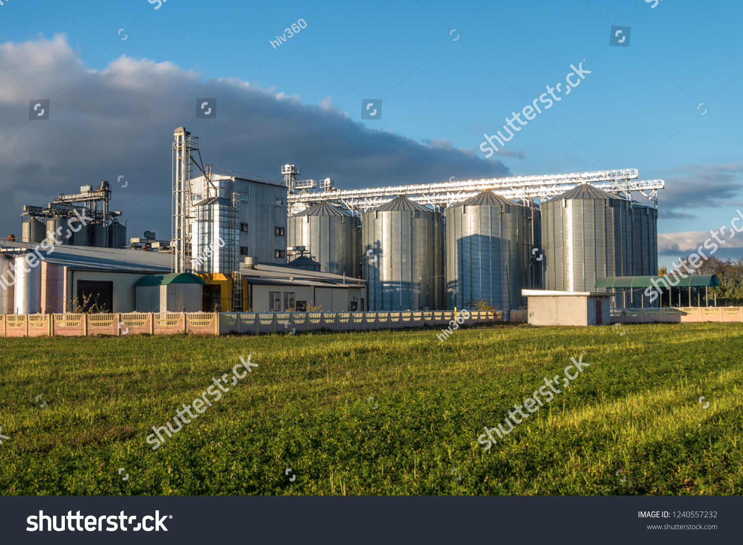 Agroprocessing Plant Processing Silos Drying Cleaning Stock Photo 