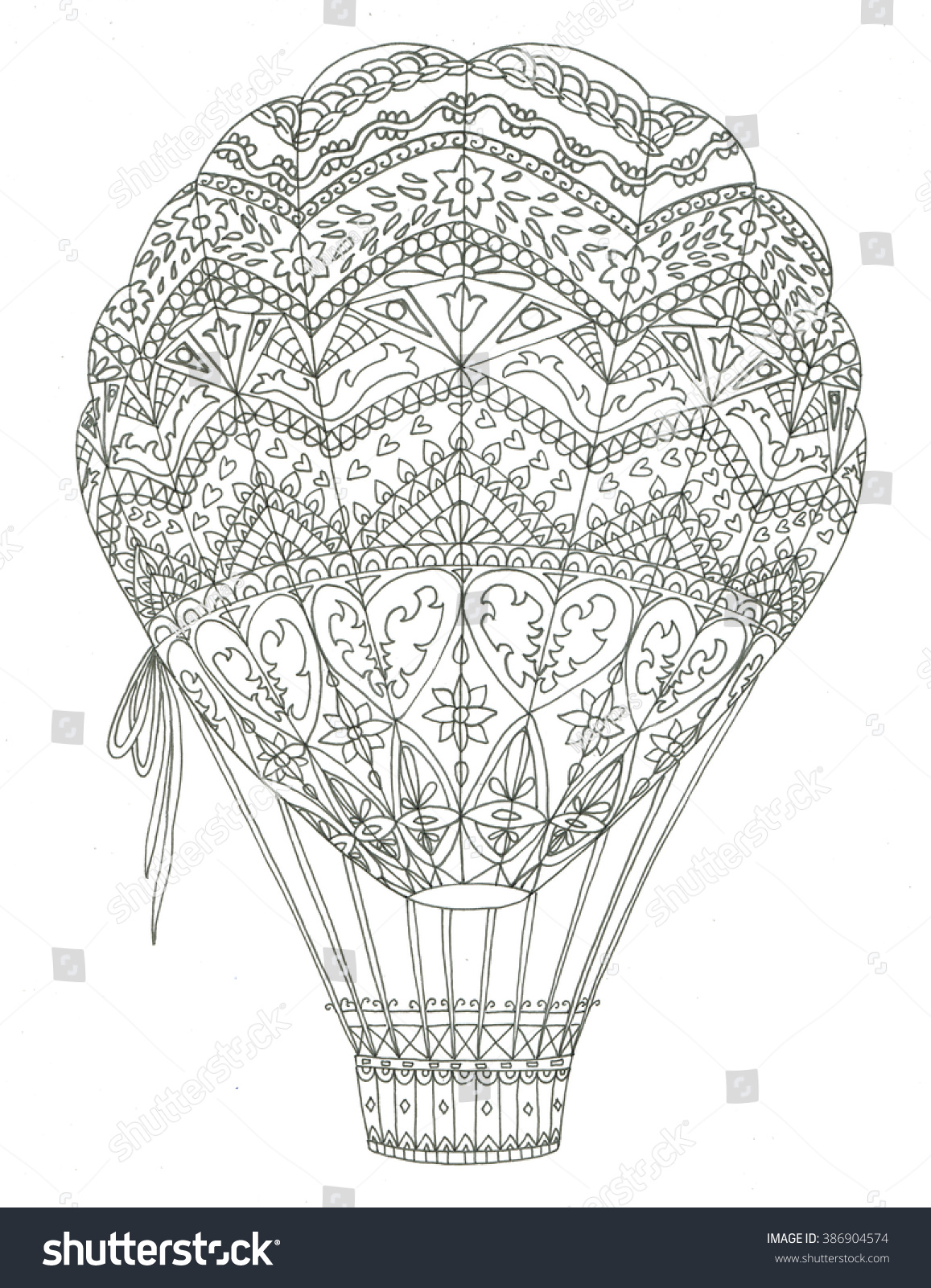 Air Balloon Coloring Page Stock Illustration 20