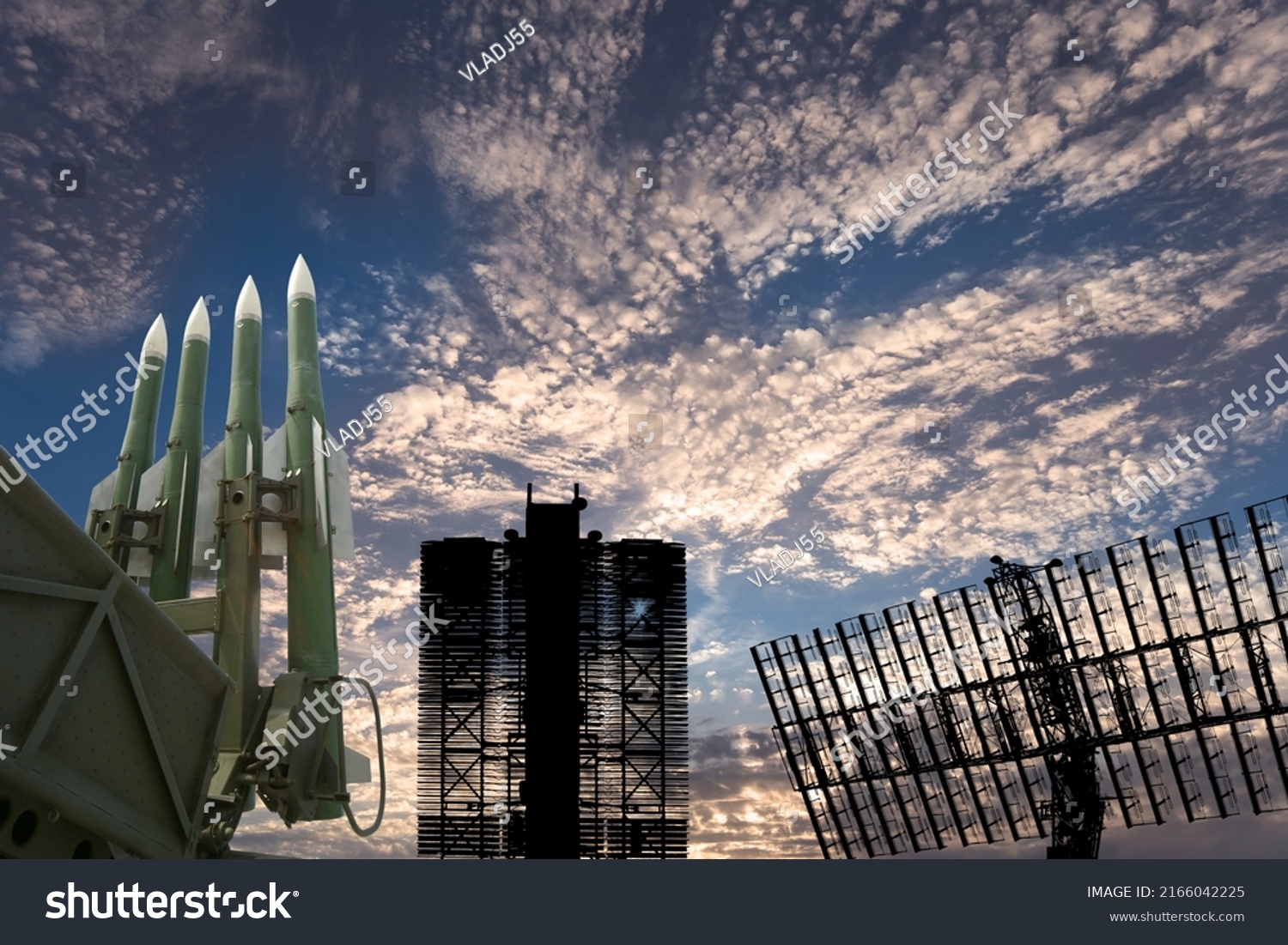 Air Defense Radars Military Mobile Anti Stock Photo 2166042225 ...