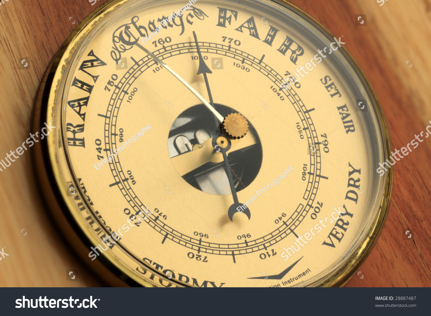 Air Pressure And Weather Gage On Wood Stock Photo 28887487 : Shutterstock