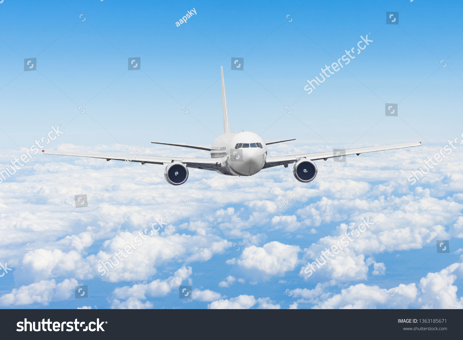 Aircraft Fly High Sky Above Summer Stock Photo 1363185671 | Shutterstock