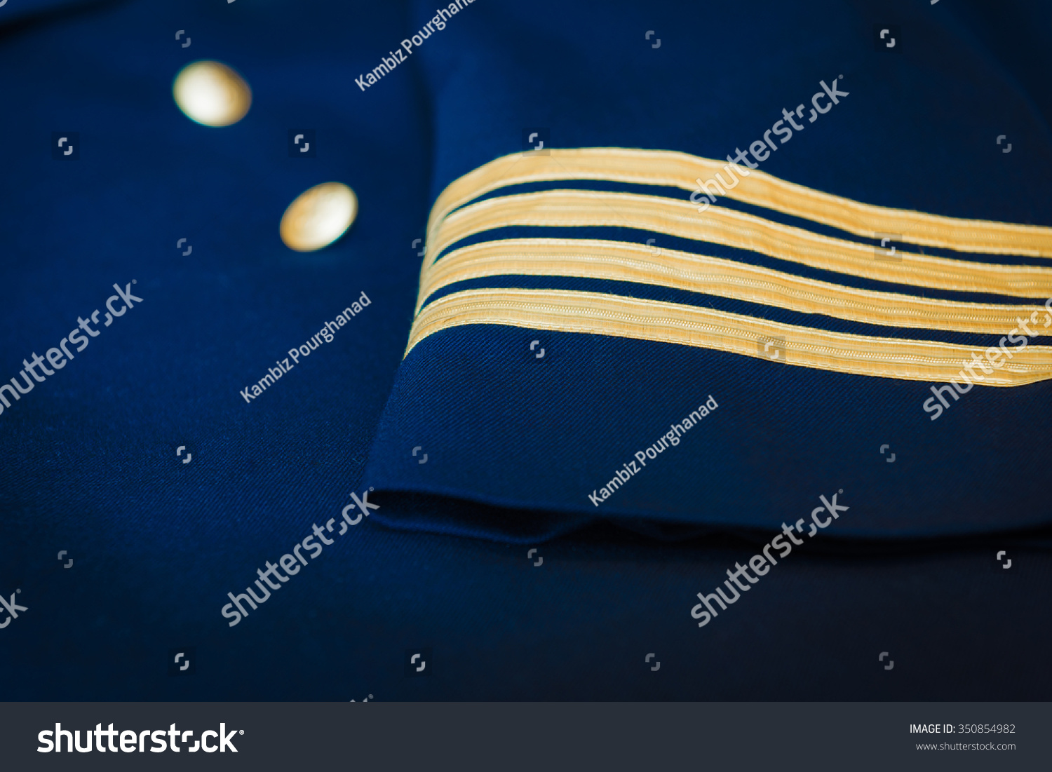 Airline Captain Uniform Jacket With Four Gold Stripes Stock Photo ...