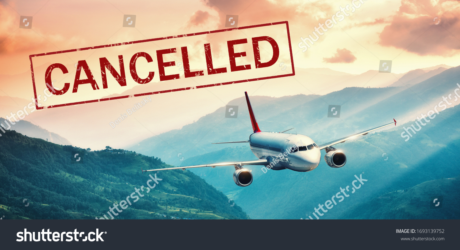 Airplane Flight Cancellation Canceled Flights Europe Stock Photo ...