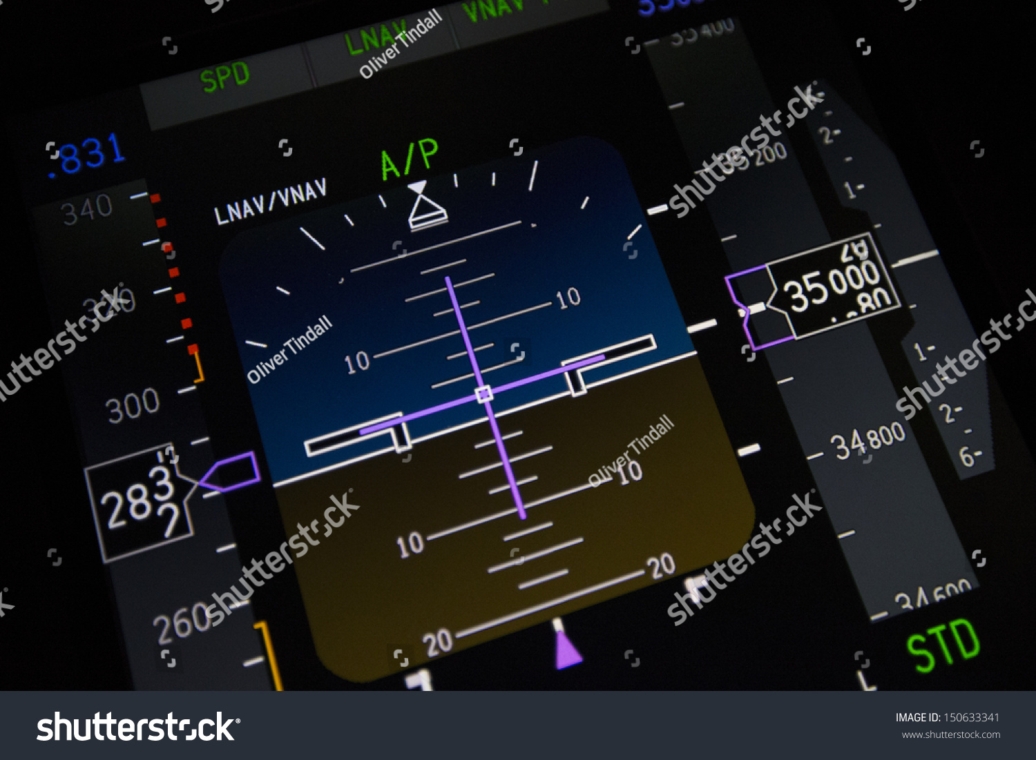 Airplane Instruments Primary Flight Display Stock Photo (Edit Now