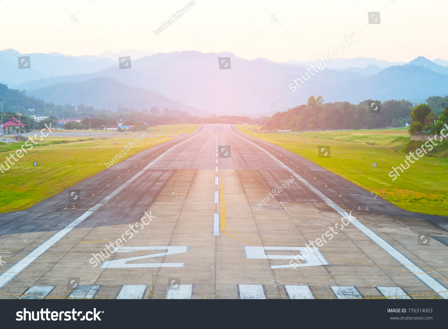 plane landing pilot view