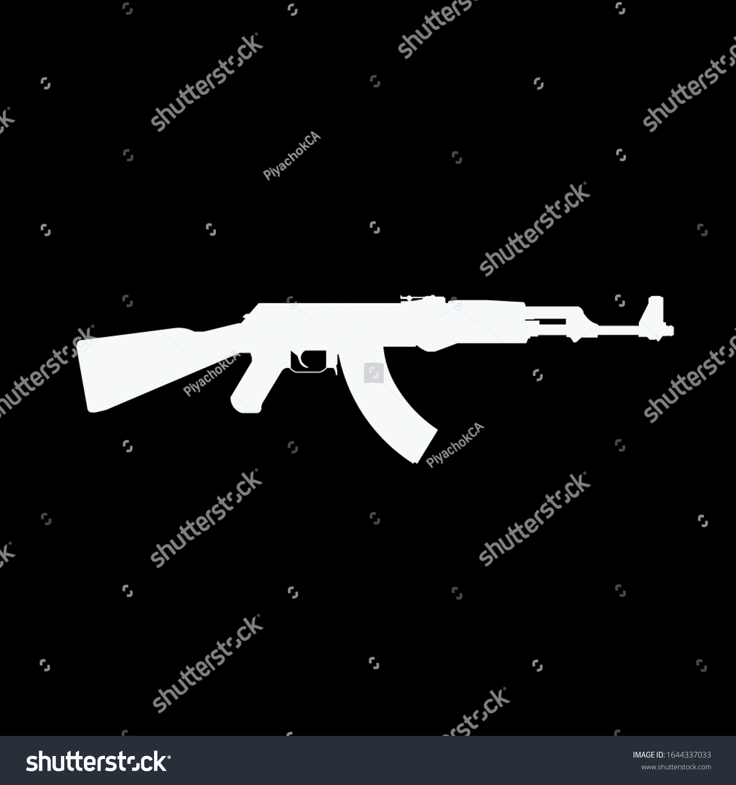 Ak47 Machine Gun Illustration Black Background Stock Illustration ...