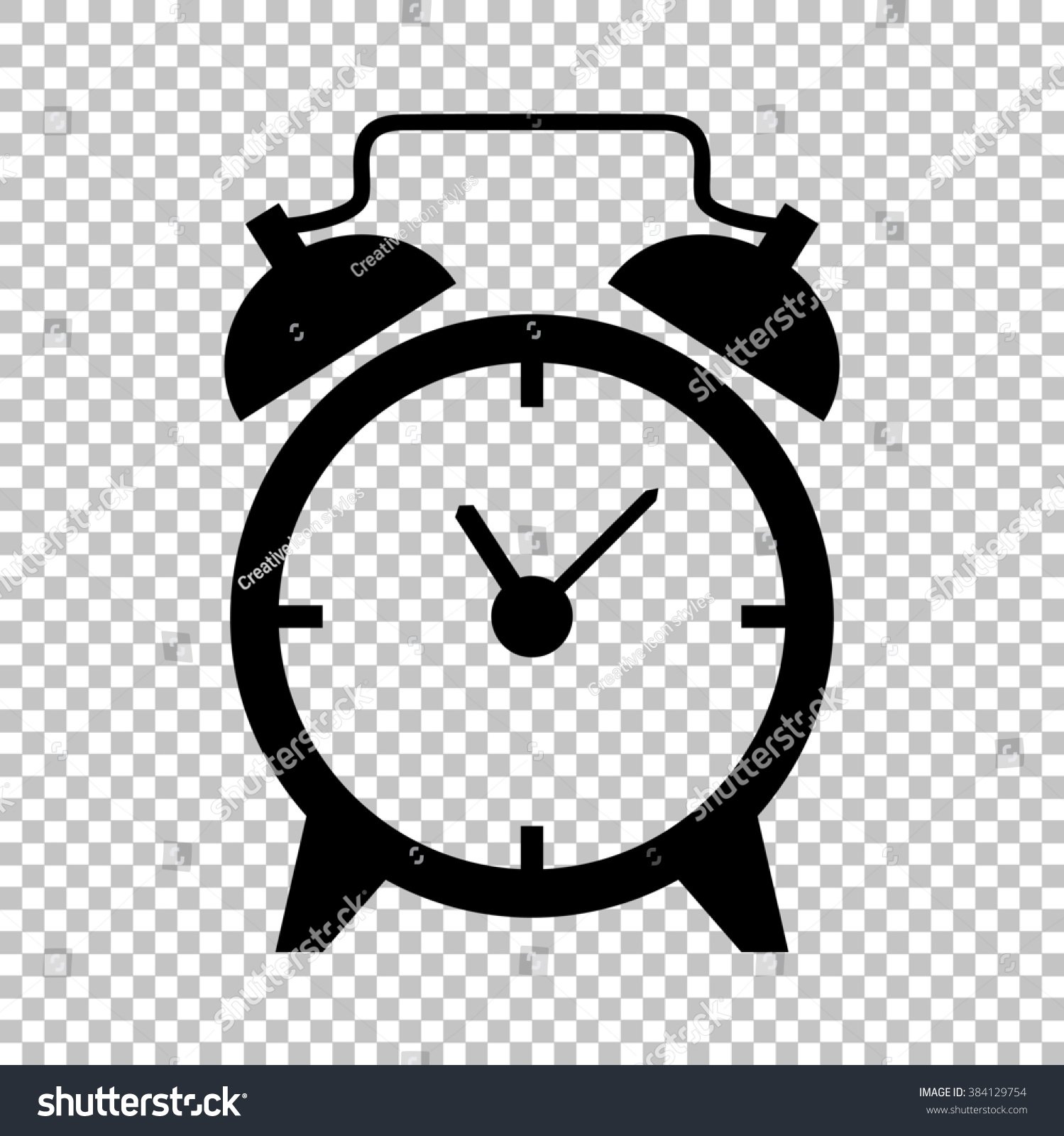 Alarm Clock Sign Flat Style Icon Stock Illustration ...