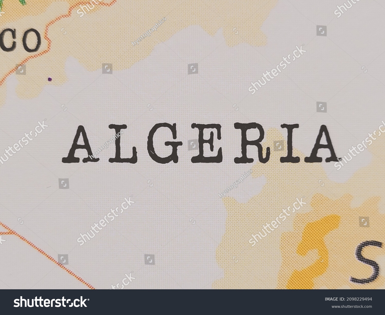 Algeria Realistic World Map Stock Photo 2098229494 Shutterstock   Stock Photo Algeria In The Realistic World Map 2098229494 