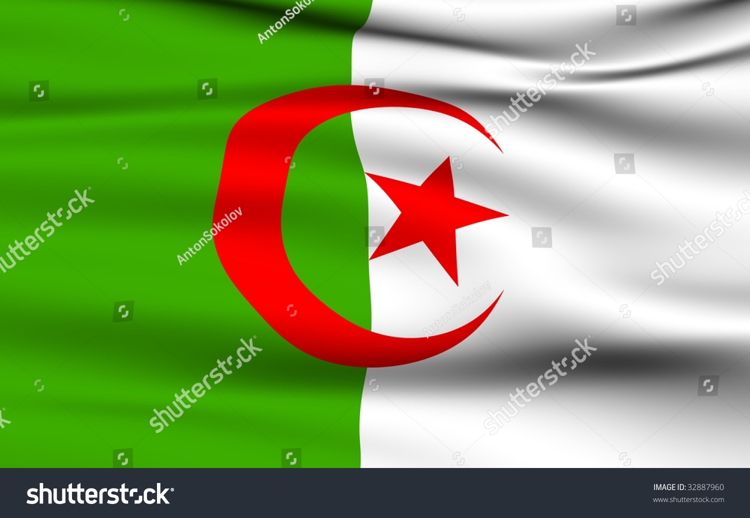 Algerian Flag Stock Illustration 32887960 - Shutterstock