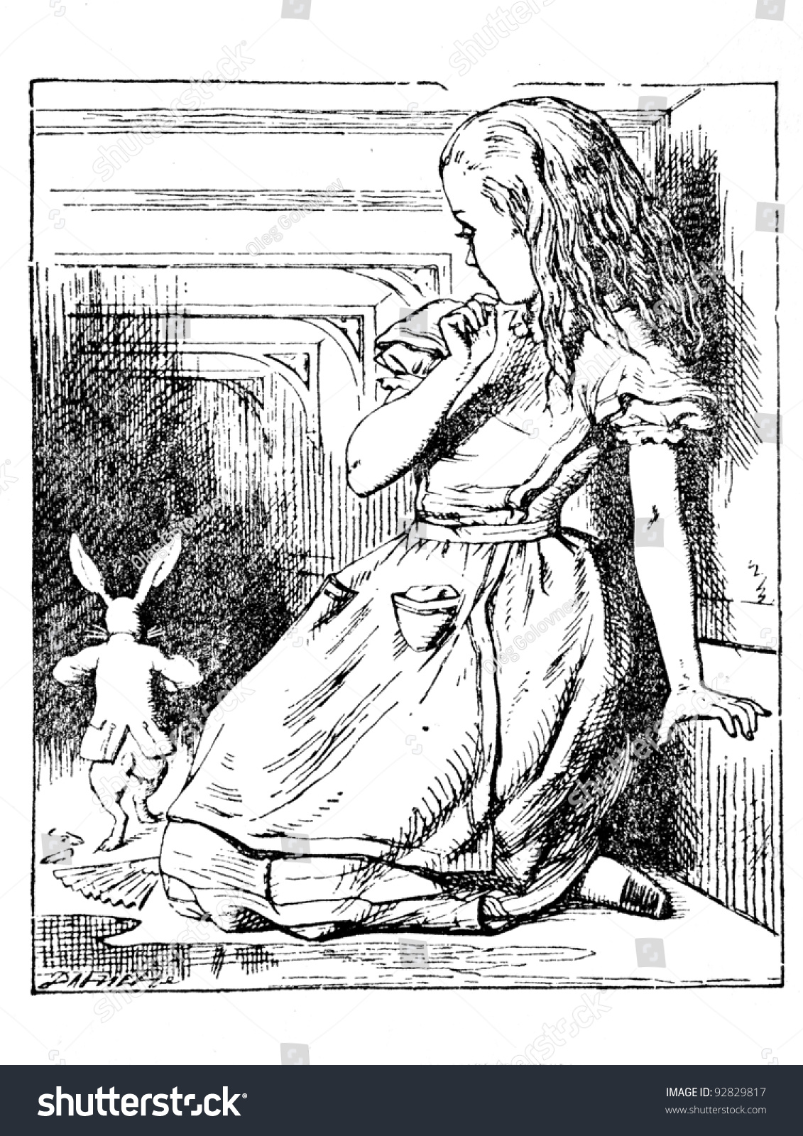 Alice Wonderland Engraving By John Tenniel Stock Photo 92829817 ...