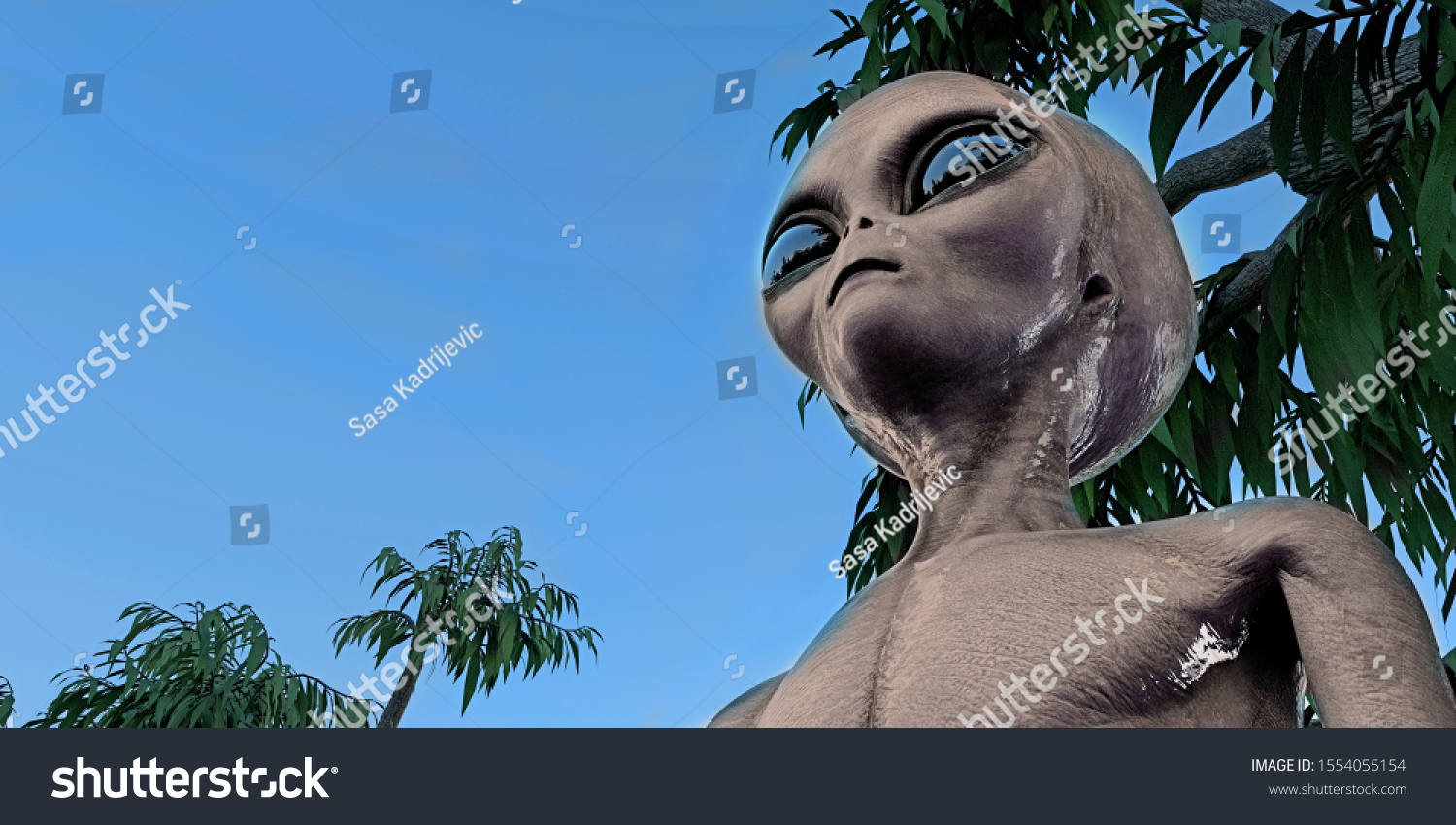 Alien Grey Humanoid Extraterrestrial Being Extremely Stock Illustration ...