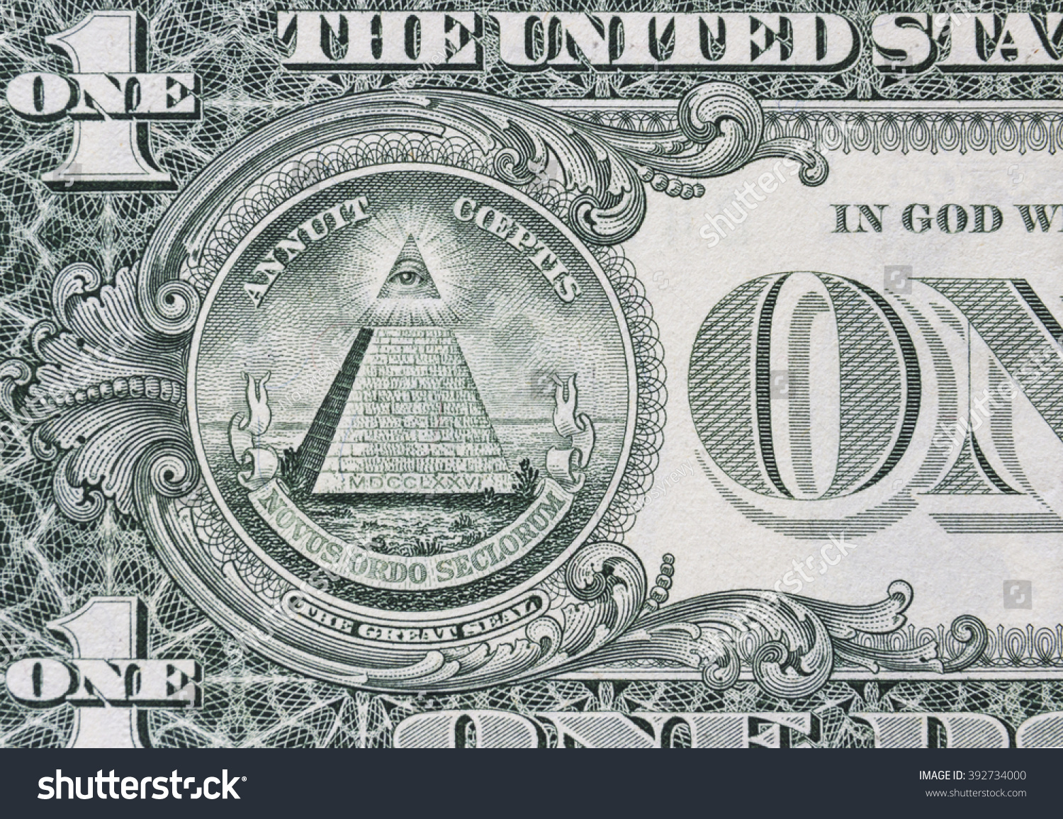 All-Seeing Eye On The Dollar Stock Photo 392734000 : Shutterstock