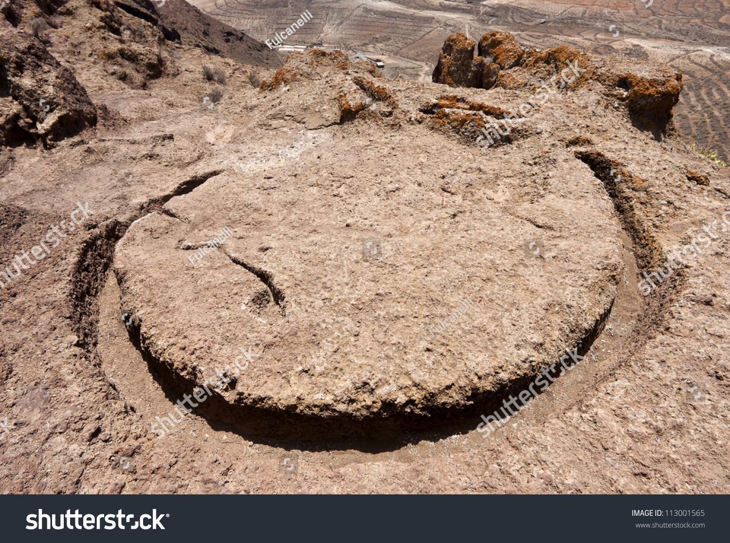 Almogaren Stone Round Carving Cuatro Puertas Stock Photo Edit Now 113001565