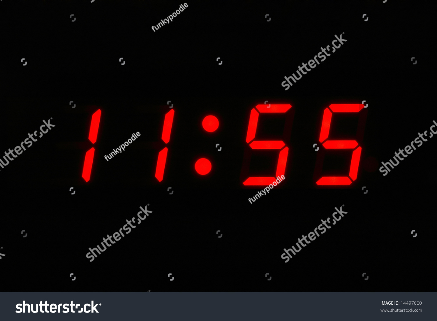 Almost Twelve O'Clock - Digital Clock Displaying 11 55 Stock Photo ...