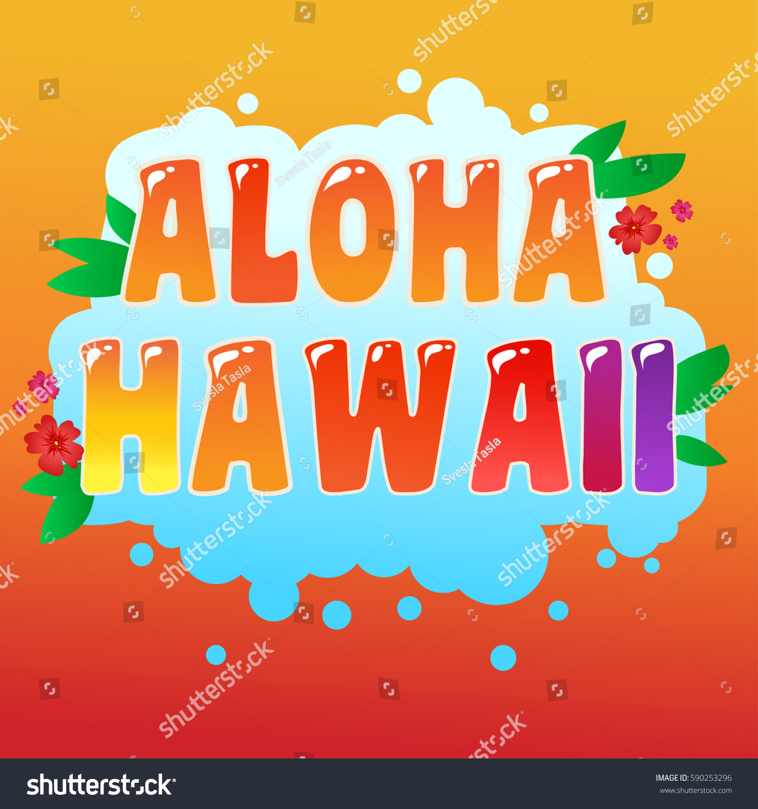 Aloha Hawaii Typography Arttypography Background Inspirational Stock ...