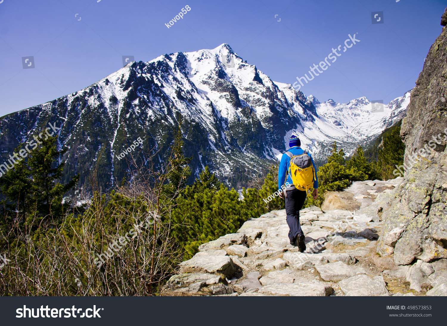 Alone Young Tourist On Rocky Road Stock Photo Edit Now