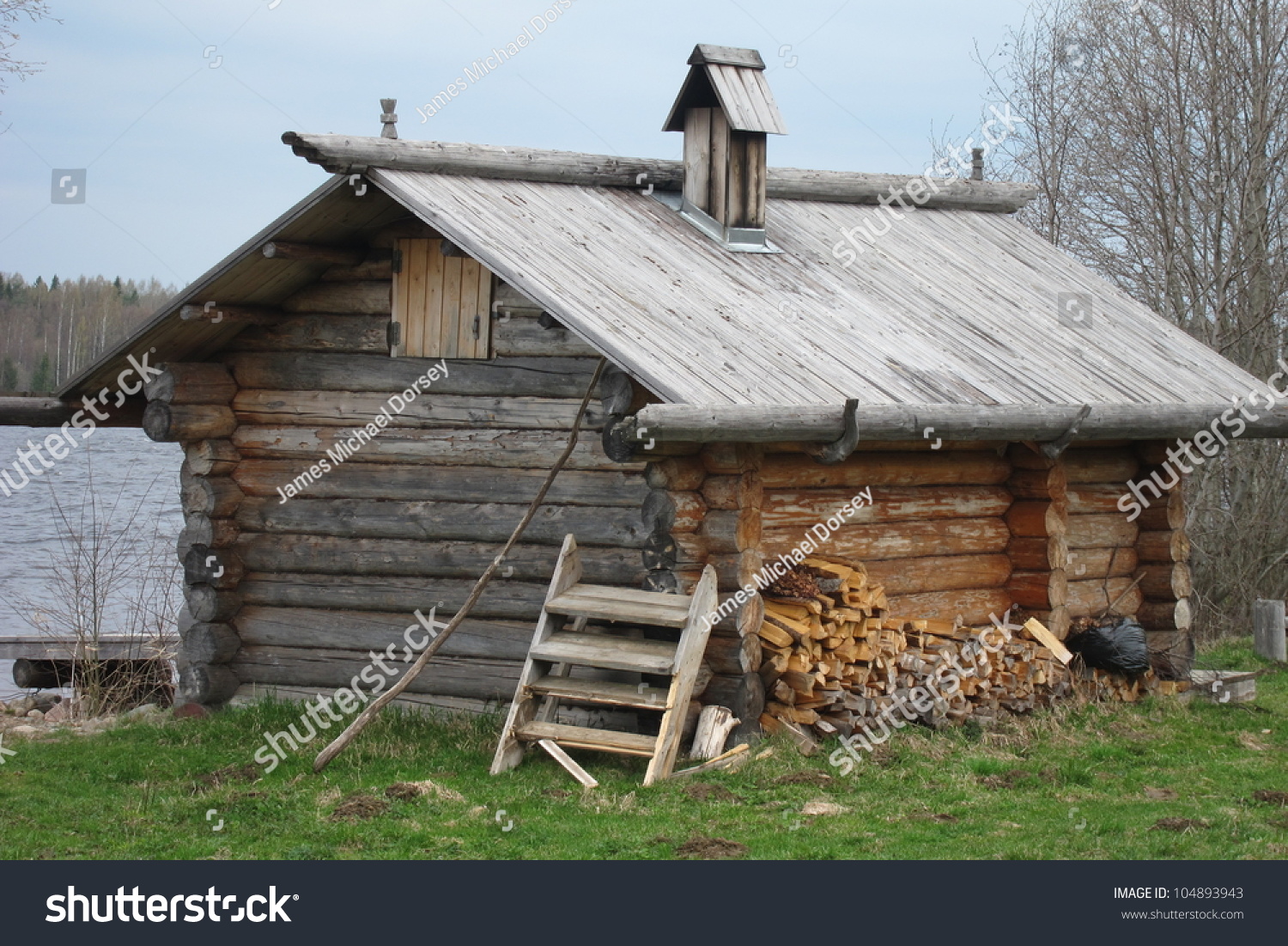 Along Volga River Russia Typical Woodcutters Stock Photo Edit Now