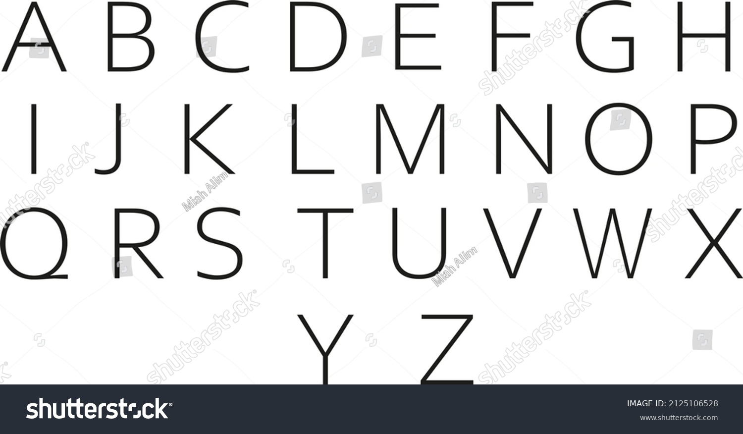 Alphabet Abcd Letters Pattern On White Stock Illustration 2125106528 ...