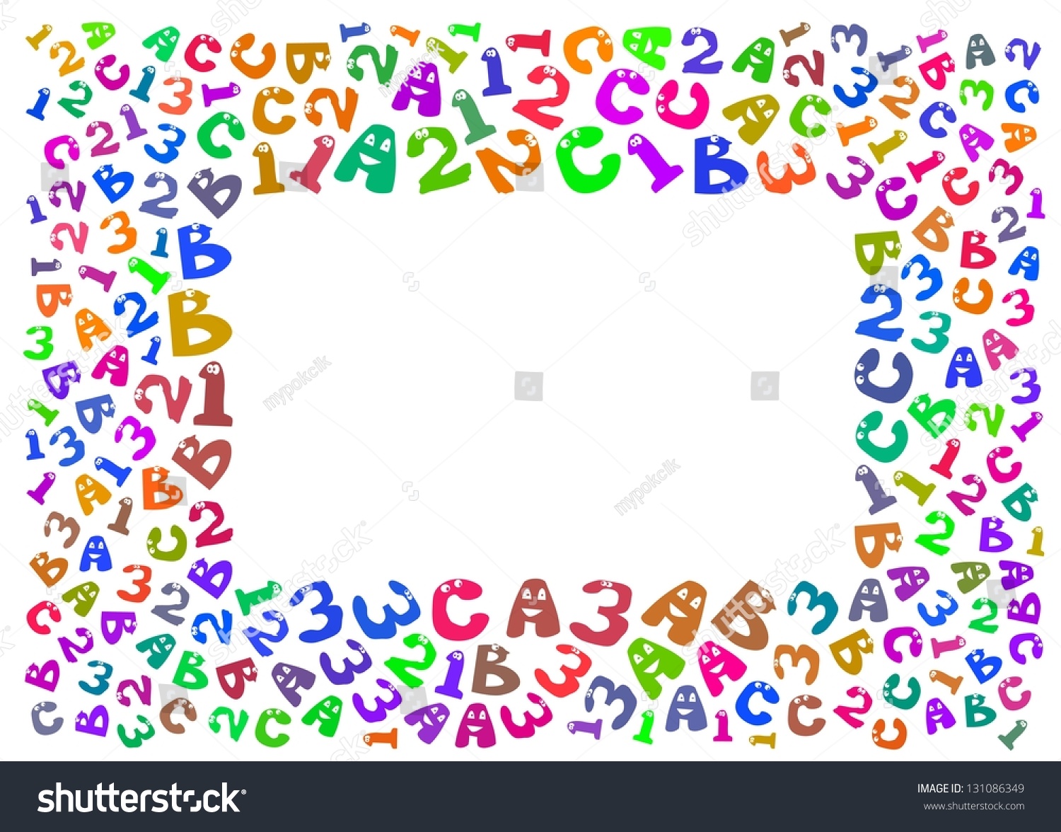 Alphabet Numbers Frame Suitable Kindergarten Concept Stock Illustration ...