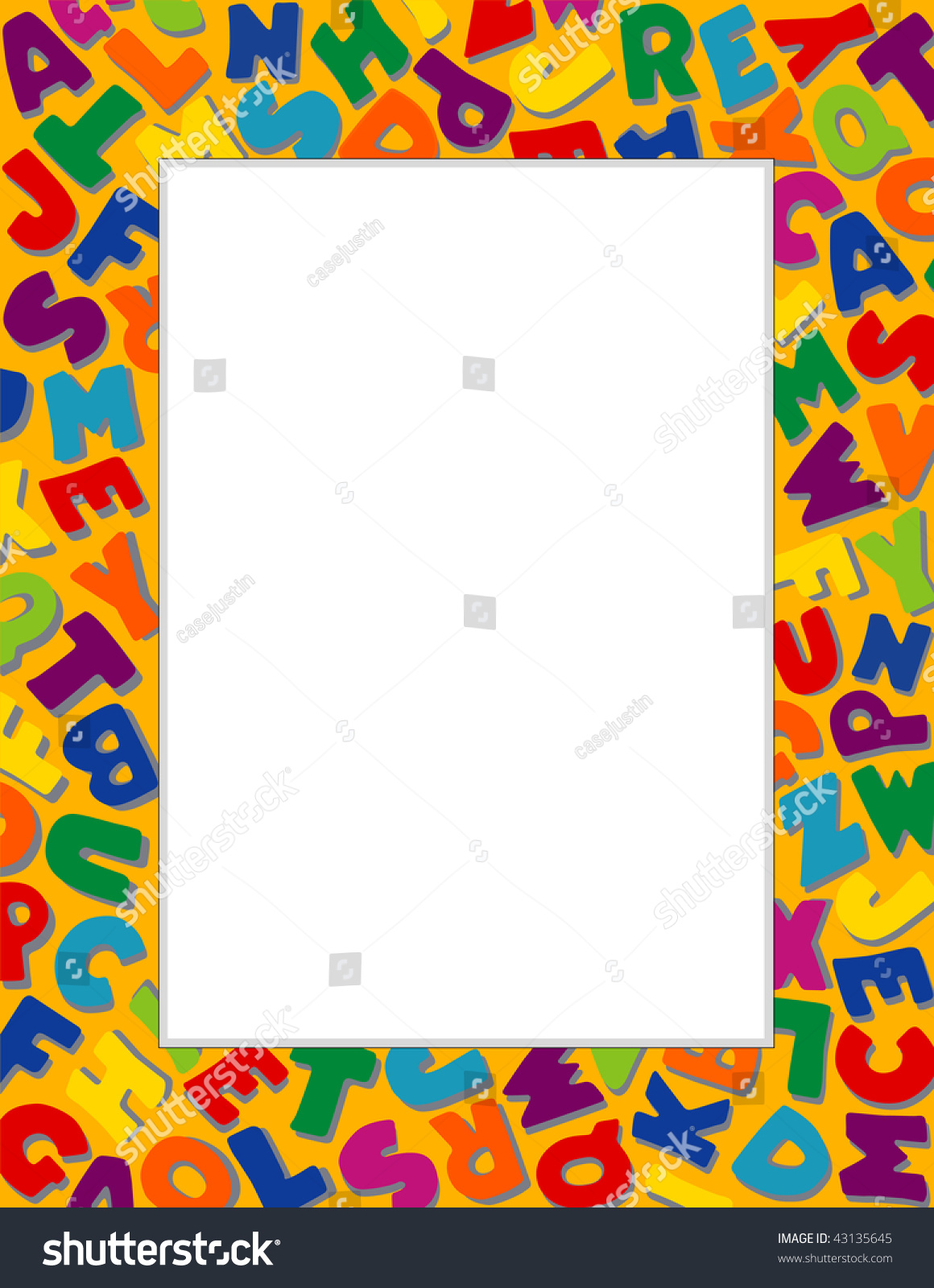 Alphabet Frame Copy Space Education Kindergarten Stock Illustration ...