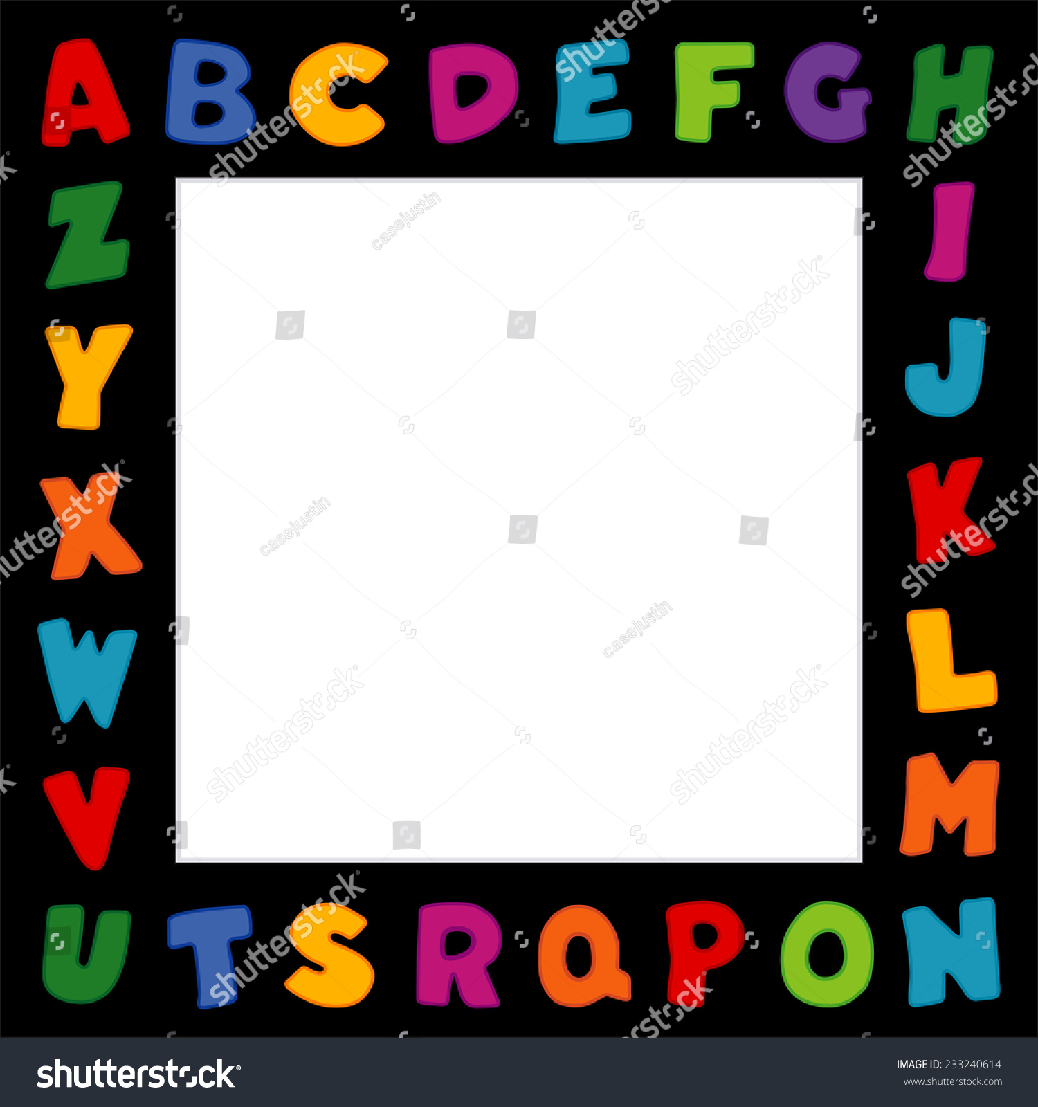 Alphabet Frame Original Design Multicolor Letter Stock Illustration ...