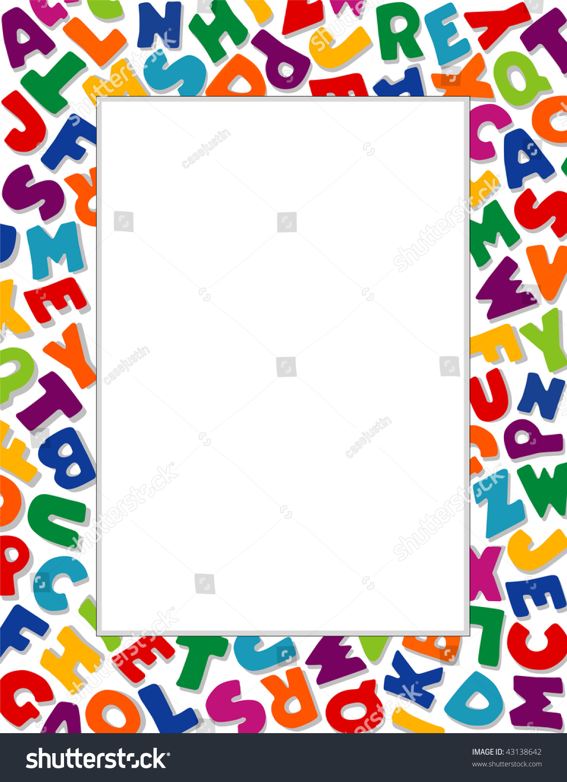 Alphabet Frame, White Background: Copy Space For Education, Literacy ...