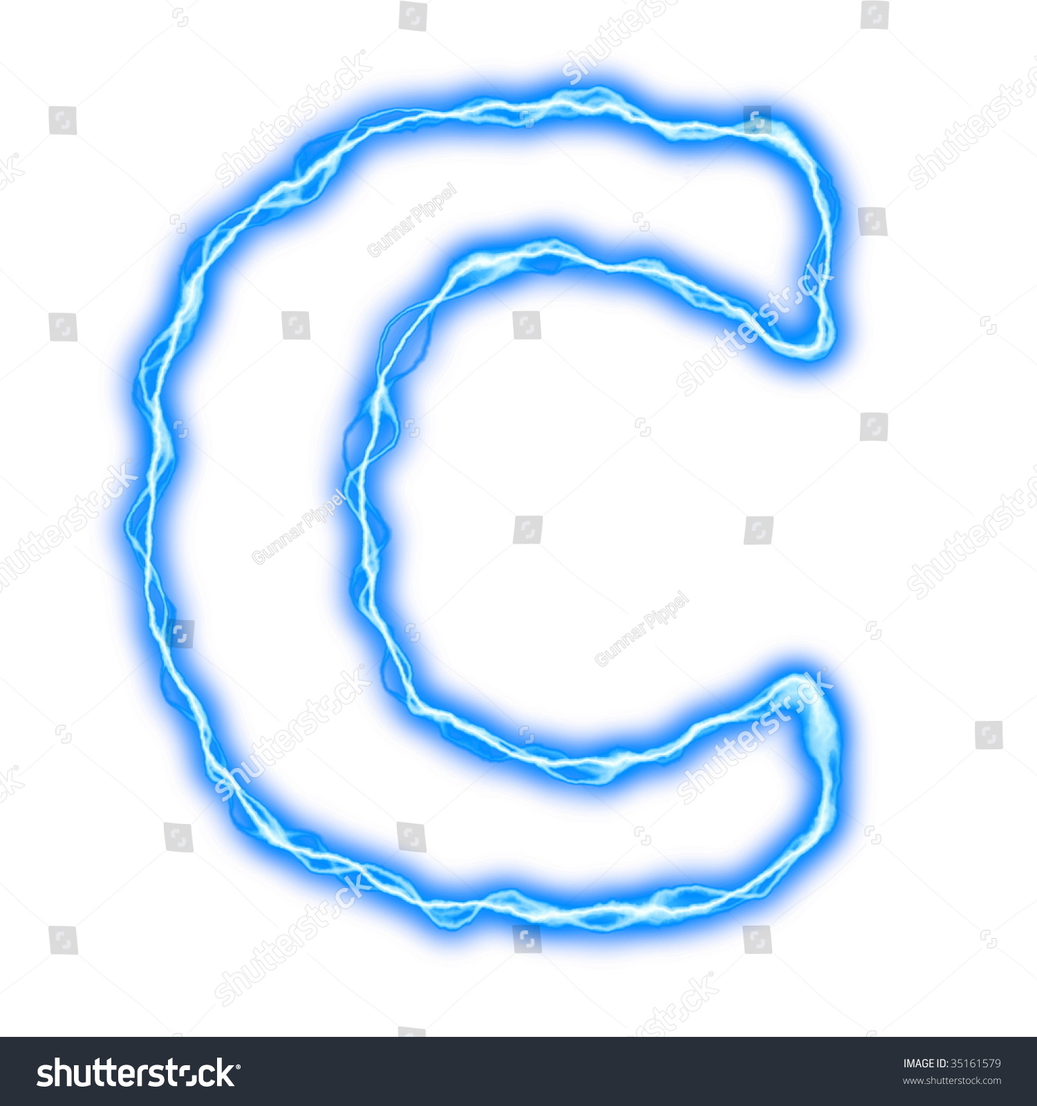 Alphabet Blue Lightning Letters Numbers Stock Illustration 35161579