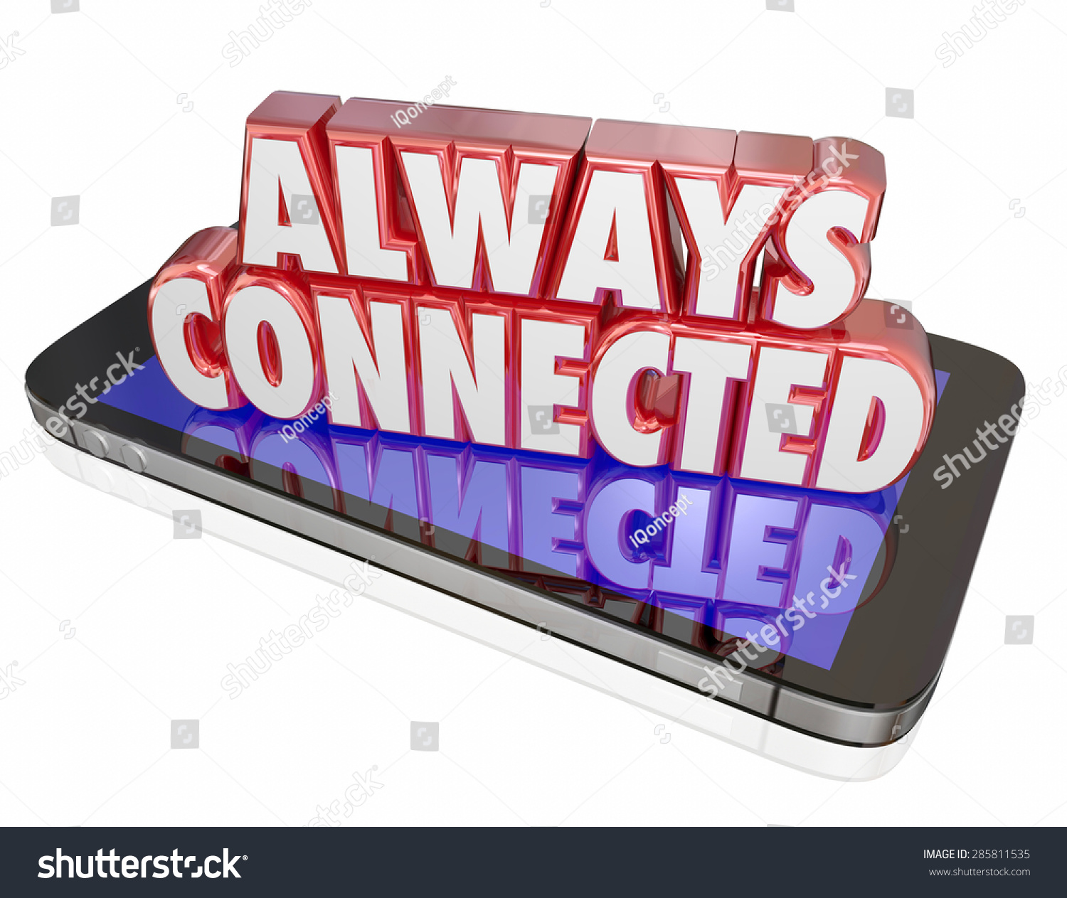 Always Connected Words Red 3d Letters Stock Illustration 285811535