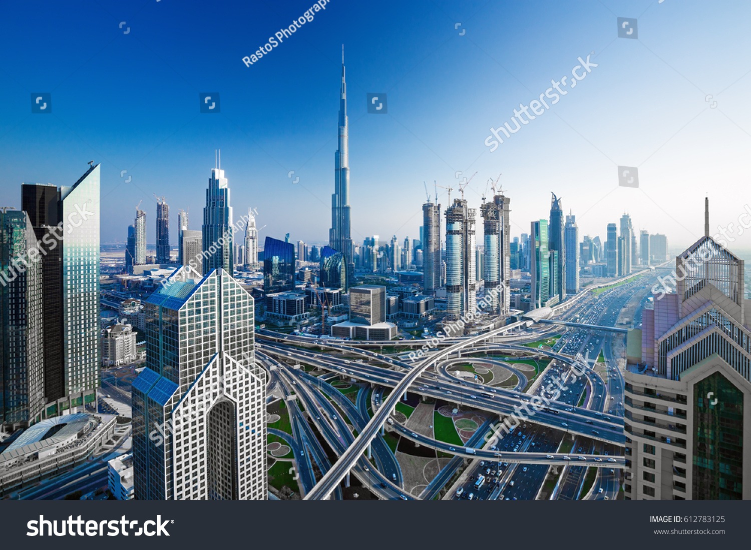 Amazing Dubai Skyline Sunsetdubaiunited Arab Emirates Stock Photo (Edit ...