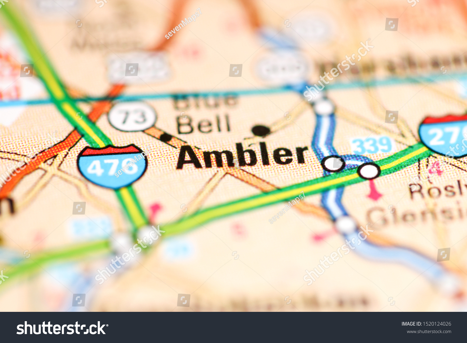 Stock Photo Ambler Pennsylvania Usa On A Geography Map 1520124026 