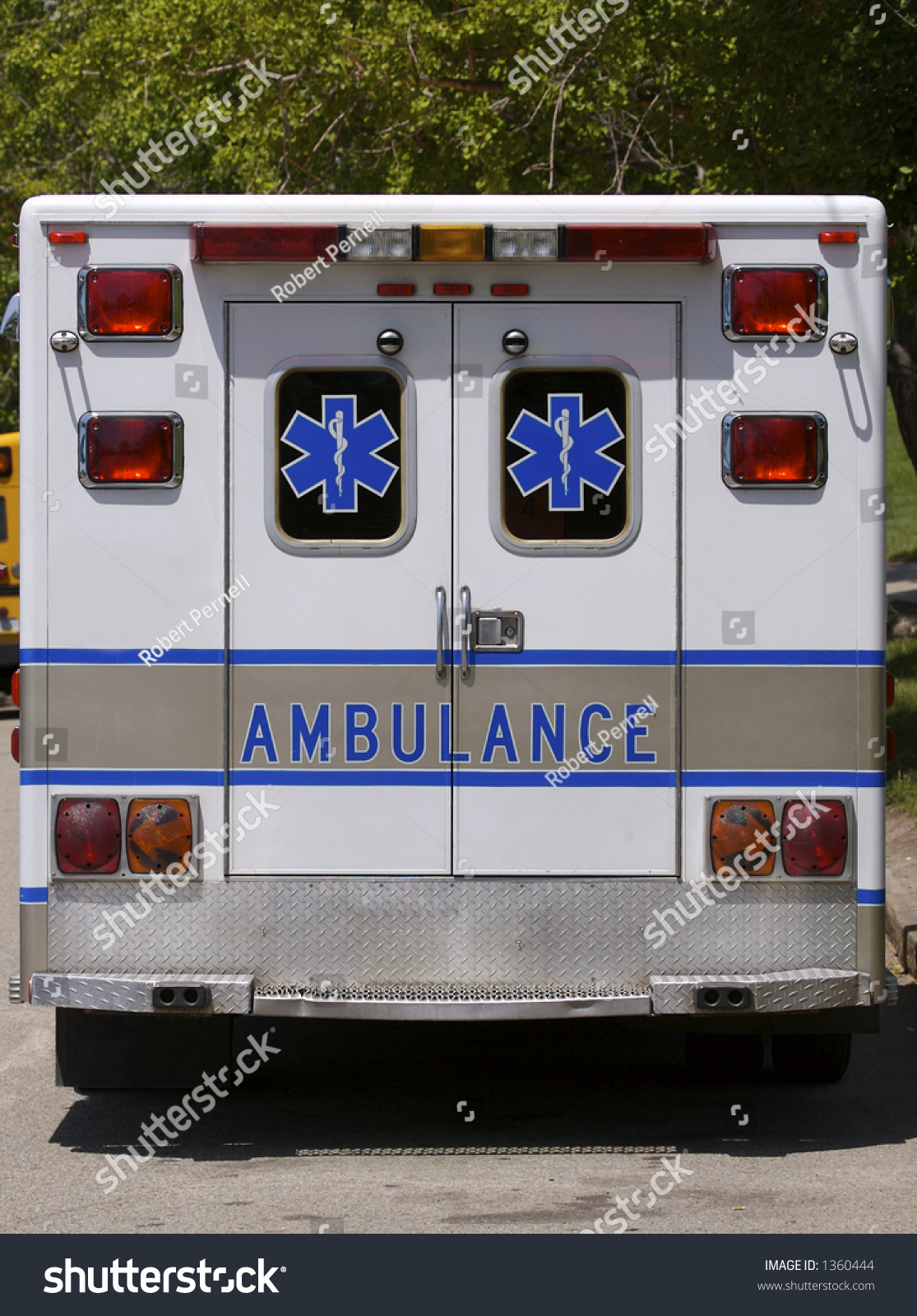 Ambulance Rear View Stock Photo 1360444 : Shutterstock